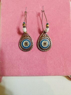 Boho Evil Eye Teardrop Earrings